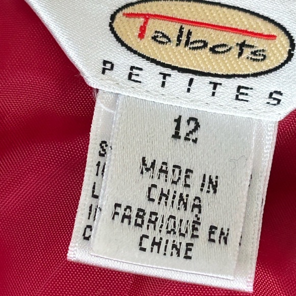 Talbots Vibrant Red Silk Midi Pencil Skirt w/ Side Slit Sz 12P - Picture 10 of 11